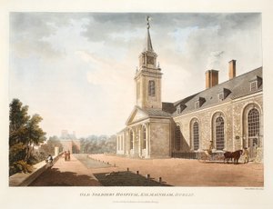 Old Soldiers Hospital, Kilmainham, Dublin, 1794 (håndfarget gravering)