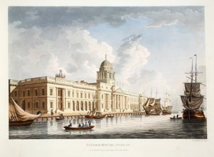 The Custom House, Dublin, 1792 (håndfarget gravering)