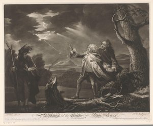 David Garrick som kong Lear med jarlen av Kent og Edgar forkledd som Tom i et stormfullt landskap MR. Garrick i Character of King Lear (tittel på objekt)