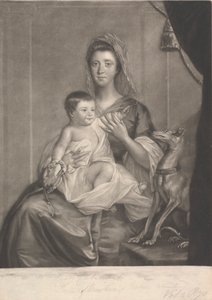 Lady Jane Cathcart (née Hamilton), og hennes sønn av James McArdell