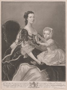 Den rette ærede Catherine Compton..., grevinne av Egmont..., med mester Charles Perceval hennes eldste sønn av James McArdell