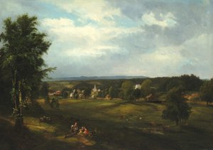 Landsbyscene nær Albany, New York, 1850.