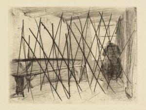[76] Inntrykk fra kansellerte plater av Whistler - The Miser. av James Abbott McNeill Whistler