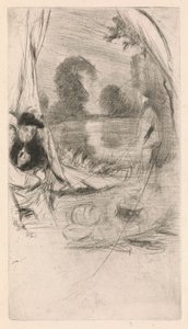 [76] Inntrykk fra kansellerte plater av Whistler - the Model Resting. av James Abbott McNeill Whistler