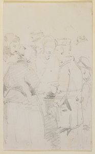 En gruppe figurer rundt en brazier av James Abbott McNeill Whistler