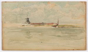 En liten rød note – Dordrecht av James Abbott McNeill Whistler