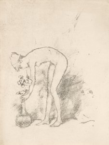 En nakenmodell som arrangerer blomster av James Abbott McNeill Whistler