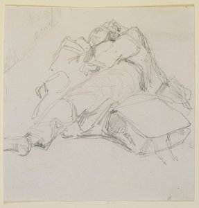 En mann som sov på en haug med bagasje av James Abbott McNeill Whistler