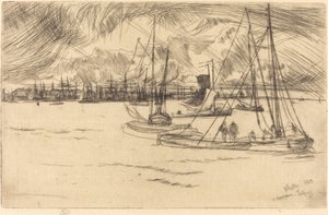 Amsterdam fra Tolhuis av James Abbott McNeill Whistler