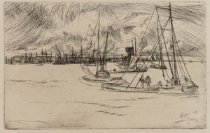 Amsterdam, fra Tolhuis av James Abbott McNeill Whistler