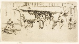 Stand, Market Place, Loches av James Abbott McNeill Whistler