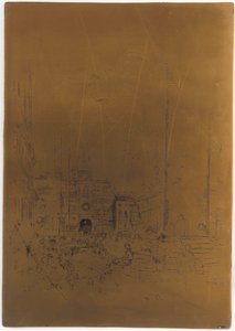 Kansellert trykkplate for <em>Piazzetta</em> av James Abbott McNeill Whistler