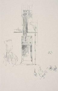 Haner og høner, Hôtel Colbert av James Abbott McNeill Whistler