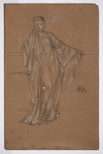 Drapert figur ved et rekkverk av James Abbott McNeill Whistler