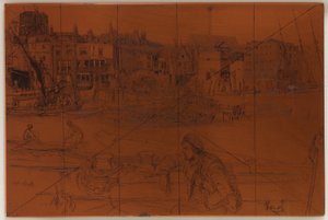Etseplate: Black Lion Wharf av James Abbott McNeill Whistler
