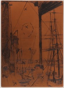 Etseplate: Rotherhithe av James Abbott McNeill Whistler