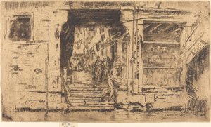 Fiskebutikk, Venezia av James Abbott McNeill Whistler