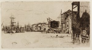 Free Trade Wharf av James Abbott McNeill Whistler