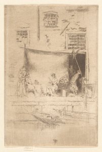 Fruktstall, fra det andre Venezia-settet (et sett med tjueseks etsninger) av James Abbott McNeill Whistler