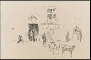 Gaiety Stage Door av James Abbott McNeill Whistler