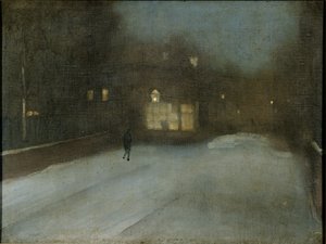 Grått og gull - Snø i Chelsea av James Abbott McNeill Whistler