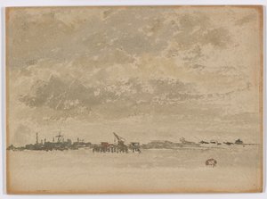 Grå og sølv – Purfleet av James Abbott McNeill Whistler