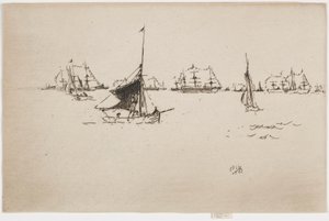 Hennes Majestets flåte: Kveld av James Abbott McNeill Whistler