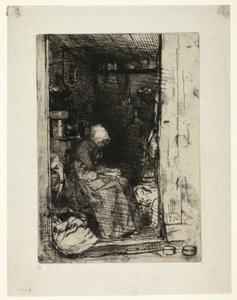 La Vieille aux Loques (Den gamle kvinnen med filler) av James Abbott McNeill Whistler