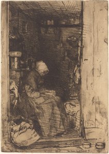 Den gamle kvinnen med filler av James Abbott McNeill Whistler