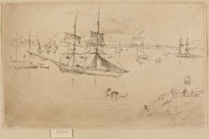 Lagune--middag av James Abbott McNeill Whistler