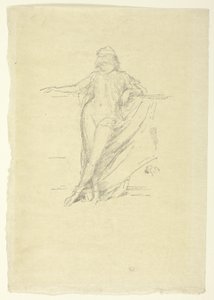 Liten drapert figur, skjev av James Abbott McNeill Whistler