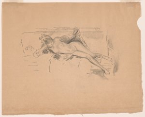 Nakenmodell, liggende av James Abbott McNeill Whistler