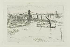 Old Hungerford Bridge av James Abbott McNeill Whistler