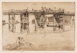Gamle Putney Bridge av James Abbott McNeill Whistler
