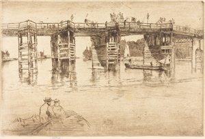 Gamle Putney Bridge av James McNeill Whistler