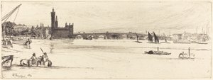 Old Westminster Bridge av James Abbott McNeill Whistler