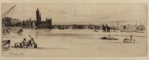 Old Westminster Bridge av James Abbott McNeill Whistler