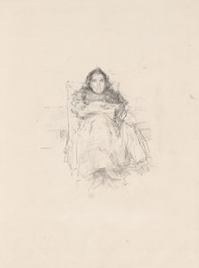 Portrettstudie: Mrs. Philip, nr. 3 (recto) Portrettstudie: Geneviève Mallarmé (verso) av James Abbott McNeill Whistler