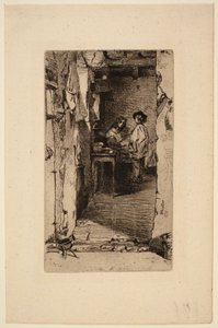 Fillplukkere, Quartier Mouffetard, Paris av James McNeill Whistler