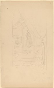 Skisse av Mrs. Godwins portrett når den ble hengt opp hos Society of British Artists av James Abbott McNeill Whistler