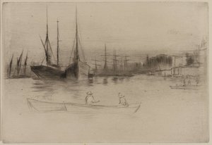 Dampbåter utenfor tårnet av James Abbott McNeill Whistler