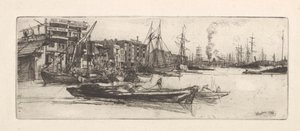 Thames Warehouses av James Abbott McNeill Whistler