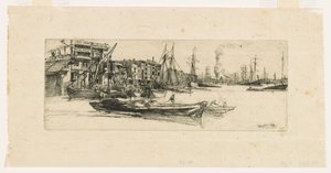 Thames Warehouses av James Abbott McNeill Whistler