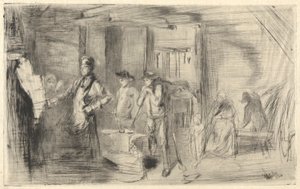 The Forge, from the Thames Set (En serie med seksten etsninger av scener på Themsen og andre emner) av James Abbott McNeill Whistler