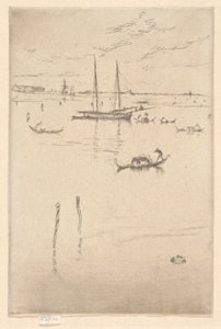 Den lille lagunen, fra det første Venezia-settet (Venezia, en serie med tolv etsninger) av James Abbott McNeill Whistler