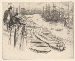 The Little Pool, fra Thames-settet (En serie med seksten etsninger av scener på Themsen og andre emner) av James Abbott McNeill Whistler