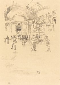 The Long Gallery, Louvre av James Abbott McNeill Whistler