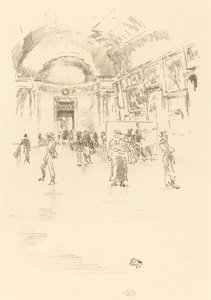 The Long Gallery, Louvre av James Abbott McNeill Whistler
