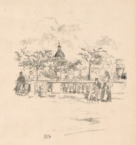 Pantheon, fra terrassen til Luxembourghagen av James Abbott McNeill Whistler