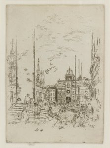 Piazzettaen, fra det første Venezia-settet (Venezia, en serie med tolv etsninger) av James Abbott McNeill Whistler